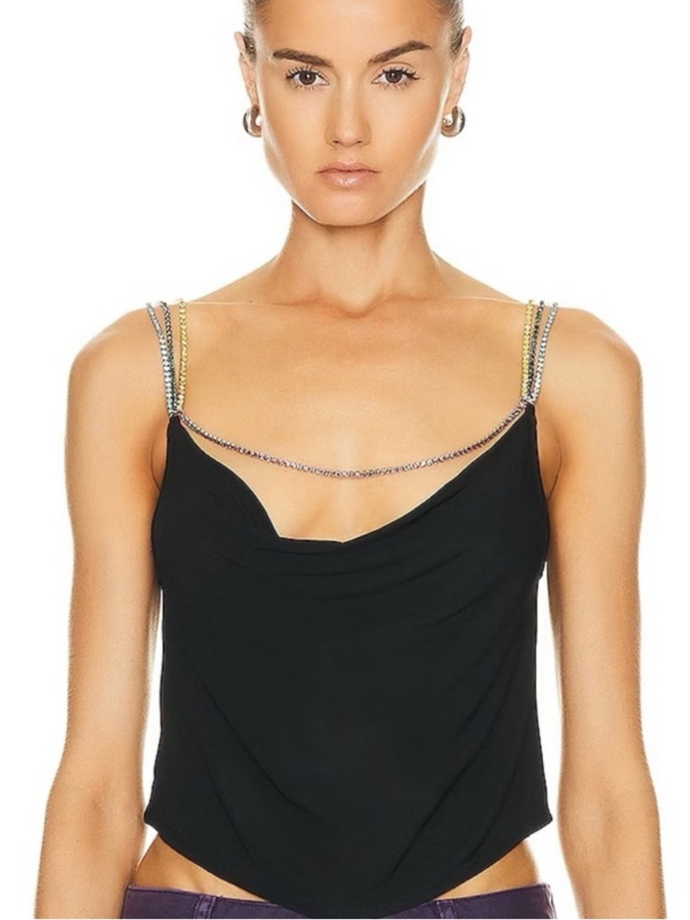 Fleur du Mal crystal embellished cami